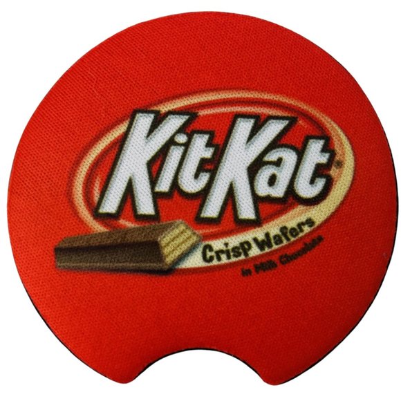 Car Coasters Kit Kat Chocolate Candy Bar Snack Junk Food Set of 2 Neoprene - Picture 3 of 9